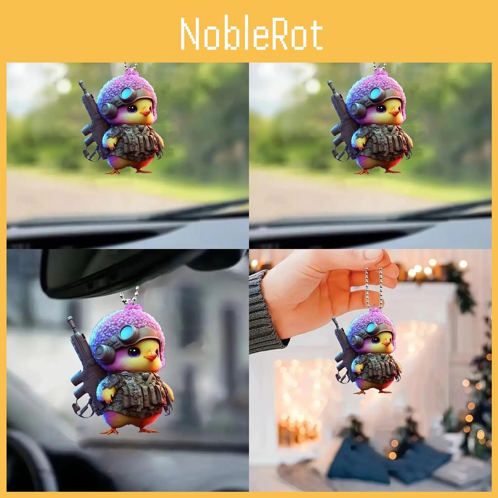 Cute Cartoon Battle Little Yellow Chicken Pattern Pendant For Auto Interior Accessories