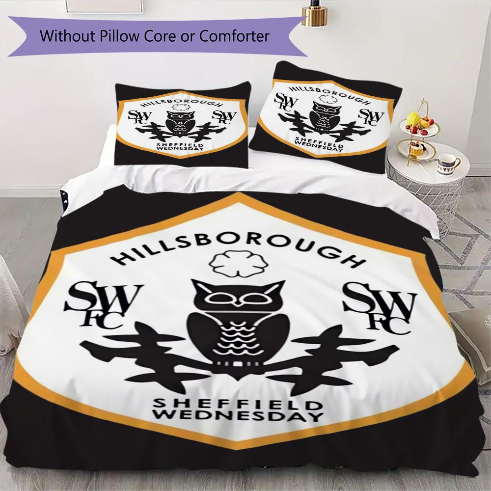Sheffield Wednesday Pattern Bedding Uilt Set Uilt Cover Pillowcase Home Decoration Birthday Gift (1 * Duvet Cover + 2 * Pillowcase Without Core)