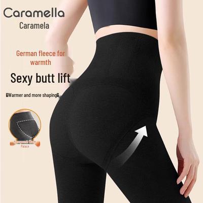 Leggings thermiques doublés polaire taille haute pour femme Caramella