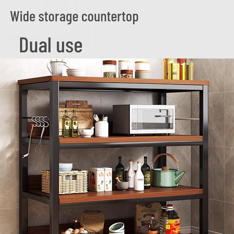BieYing Modern 4-Tier Carbon Steel Kitchen Storage Shelf