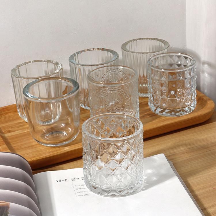 Handmade Frosted Glass Scented Candle Cup - Creative DIY Wax Container