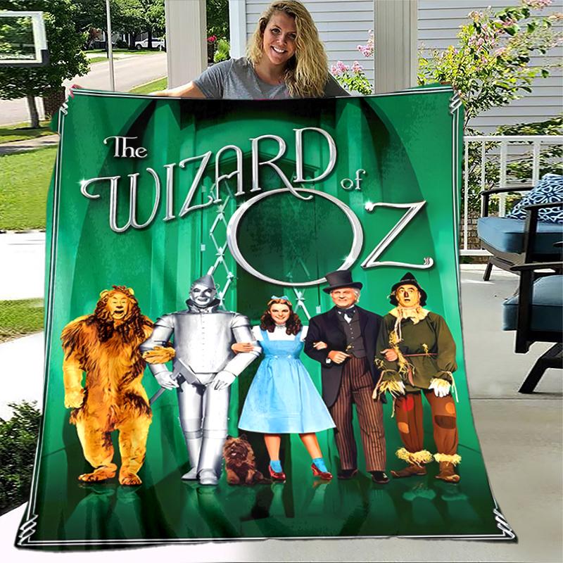 1pc Blanket The Wizard of Oz Print Design, Lightweight Blanket for Sofa, Bed- Soft &Warm, Gift for All Seasons like Christmas, Halloween