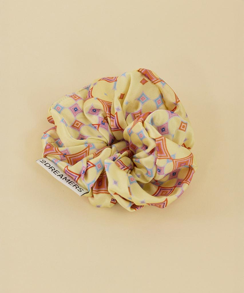 2Dreamers Amber Grid Silk Scrunchie