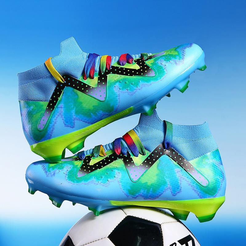 20252025 Seamless fly-woven football shoes men's high-top AG long nails broken nails adult professional training shoes