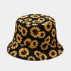 Sunflower Pattern Bucket Hat Casual Outdoor Hat Lightweight Breathable Fabric Summer Hat for Men and Women