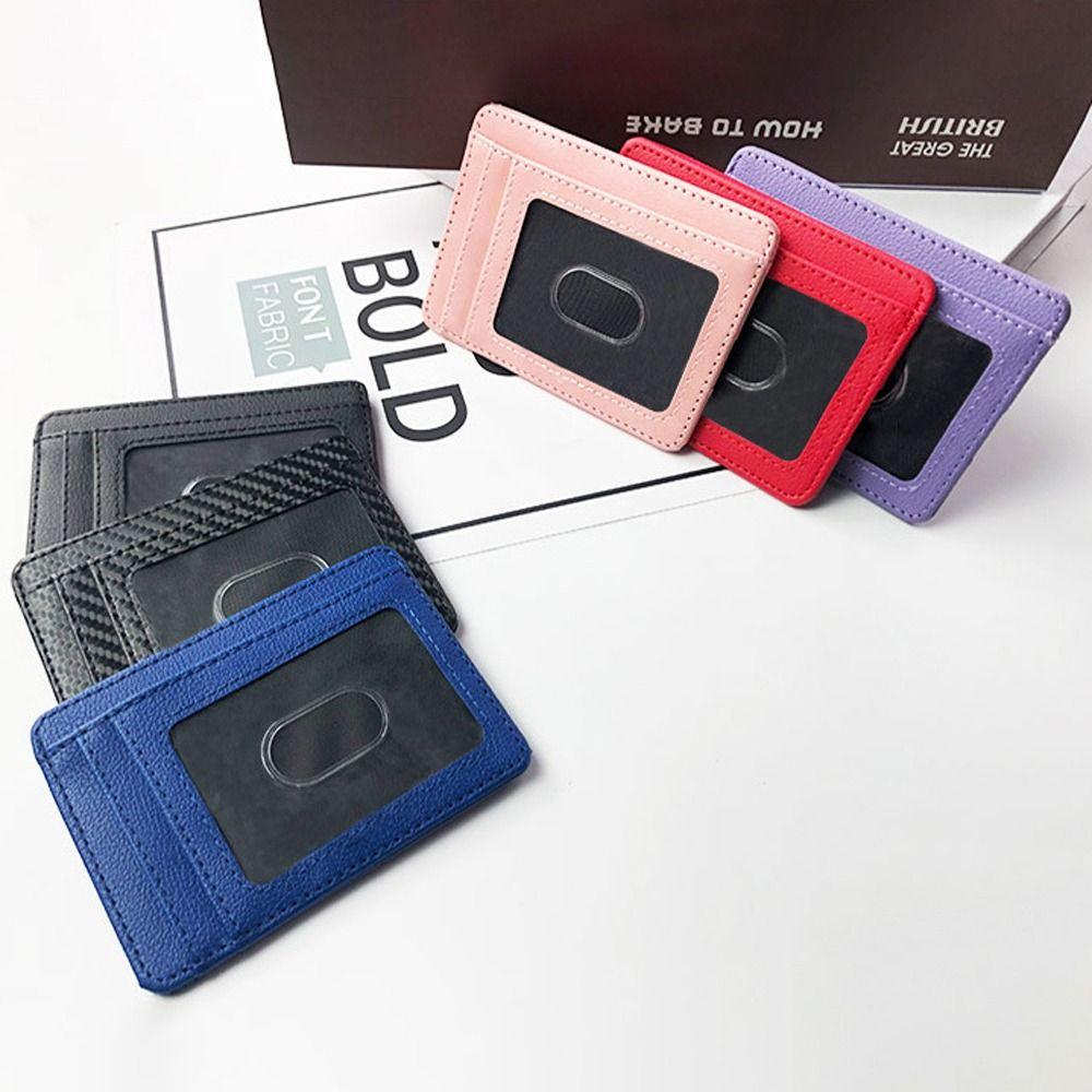 Anti Theft PU Coin Purse 8 Slots Simple Card Case Portable Leather Credit ID Card Holder Travel