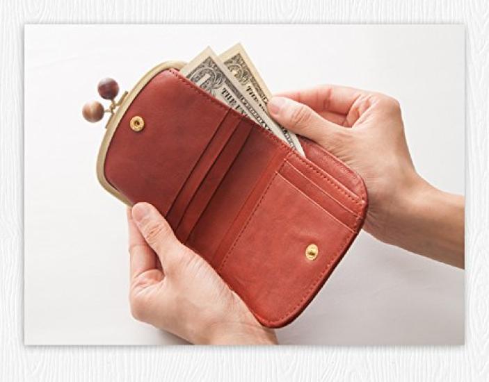 ARCOLO Bifold Wallet with Made in Mustard Women's Clasp, Japan,