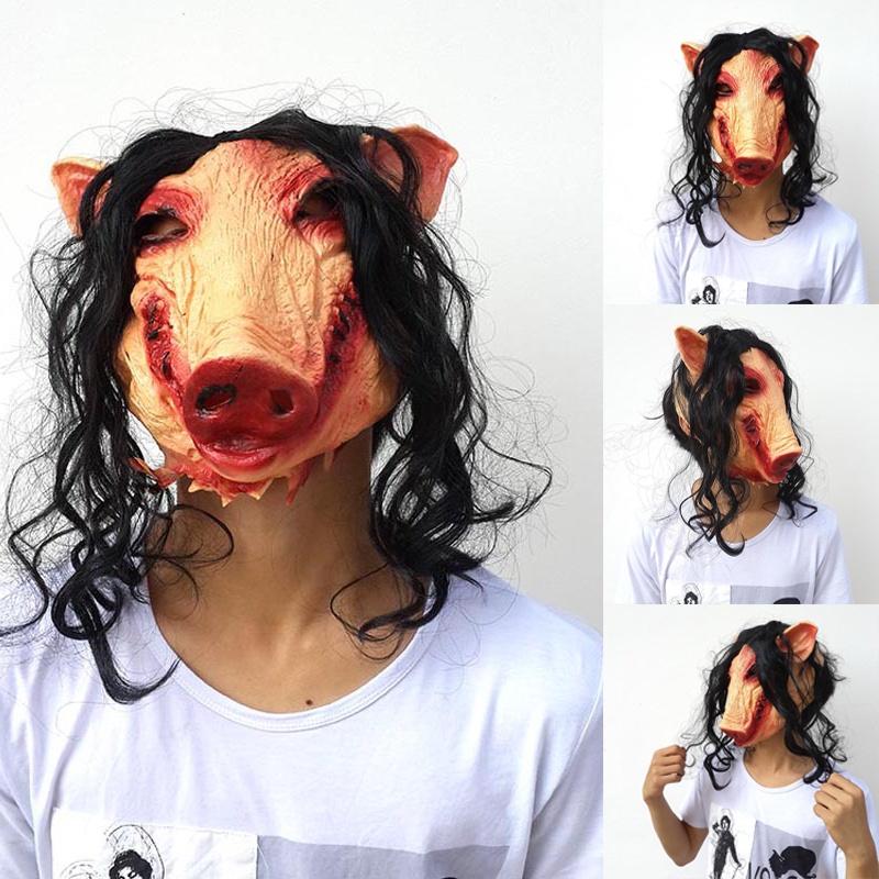 Creepy Animal Prop Scary Pig Head Mask For Halloween Cosplay Costume Parties