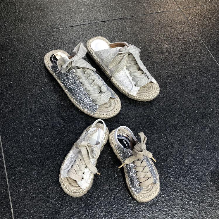 Fashion Casual summer bright skin fashion women's straw slippers cane shoes handmade natural style comfortable sandals fisherman shoes