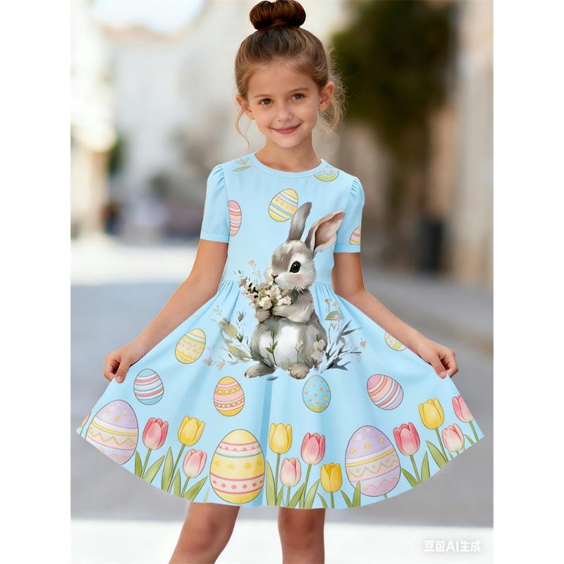 Children's Fashion Summer Casual Dresses Girls Party Dress Summer Kids Princess Beach Outfit Casual Nightgown