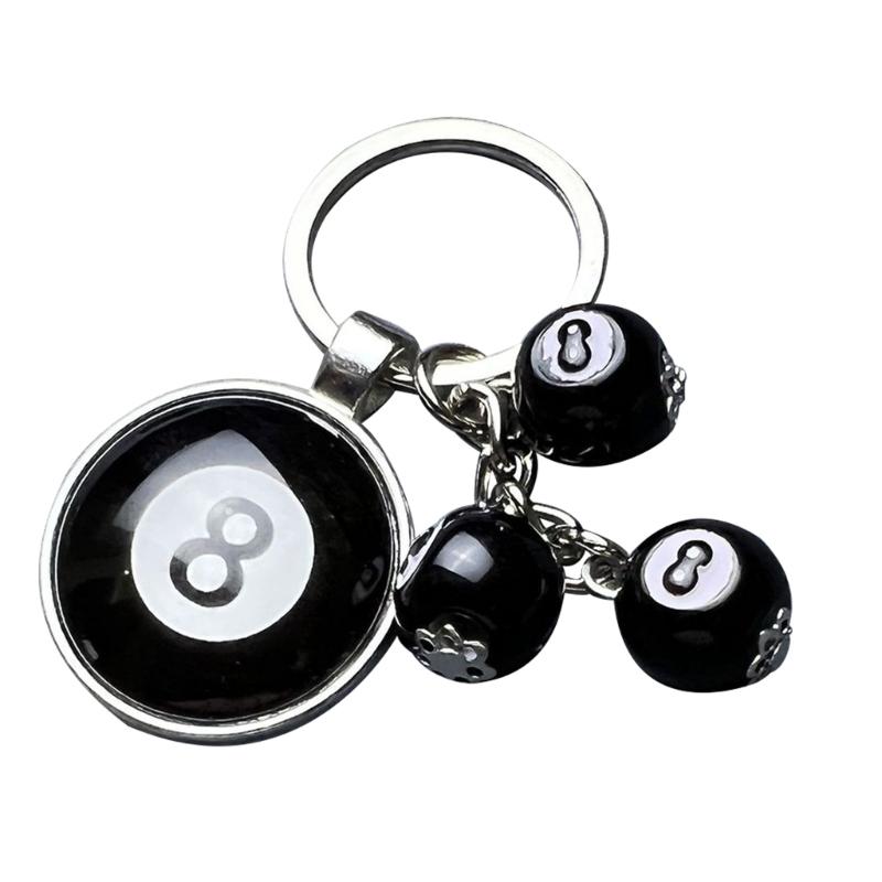 Smiling Face Dice 8 Ball Charm Keyring Backpack Decoration Handmade Pendant Keyring Fashion Bag Charm Fashion Keychain
