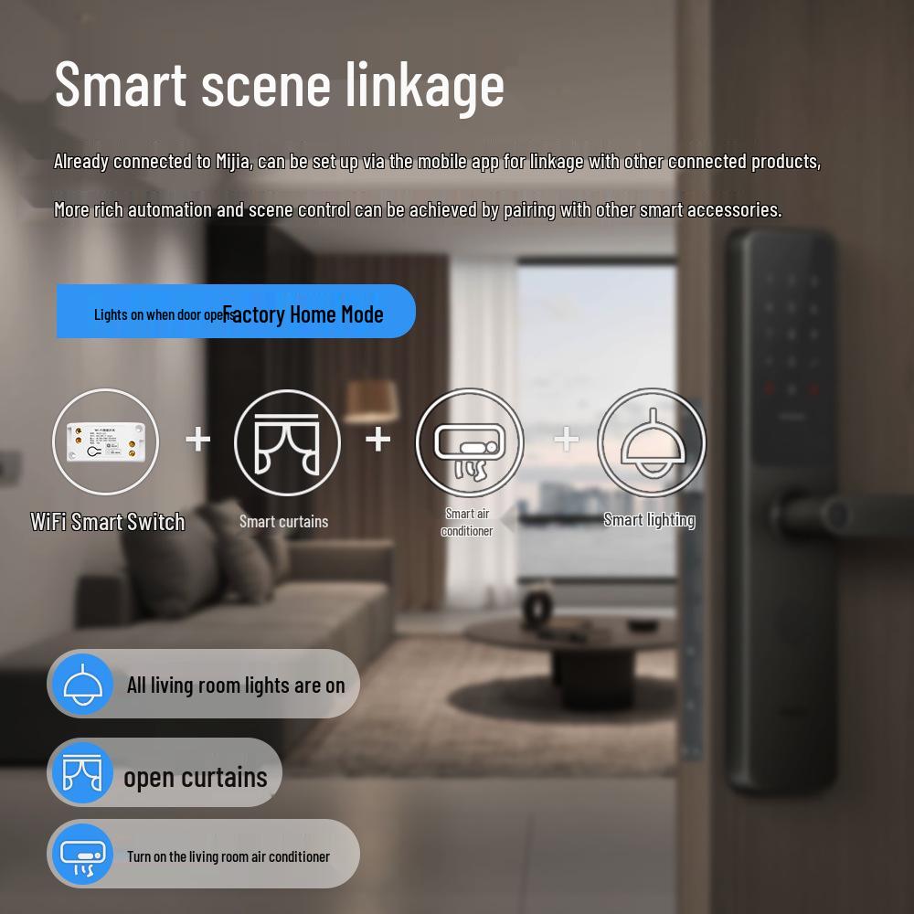 Smart WiFi Switch Connects To Mijia App for Remote Control and Xiao Ai Voice Command Support.