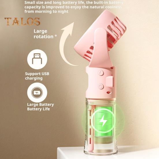 Handheld Fan Water Spray Cooling Fan with 4 Speed Settings Low Noise Rechargeable Battery Operated Misting Fan with Lanyard