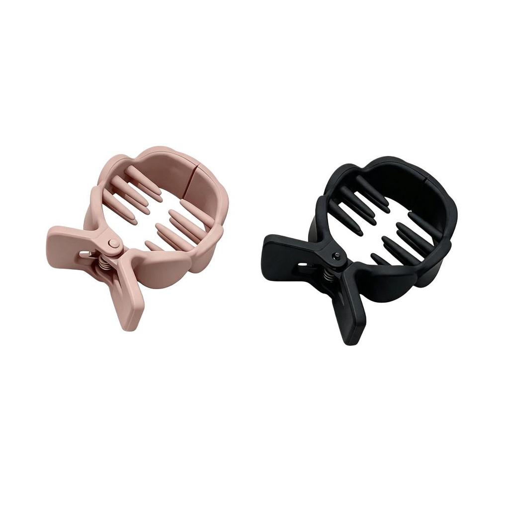 CHIMERA 2 Hair Claw Clips for High Ponytails, Fixing Tool, Shark Clip, Khaki & Black