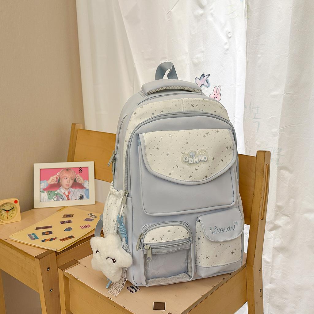 Schoolbag high value Japanese ins wind backpack female student large capacity cute pain bag lightweight schoolbag multi-layer backpack