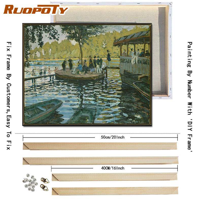 RUOPOTY Diy Painting By Numbers Landscape Modern Wall Art Picture Hand Painted Oil Painting For Wall Decoration 40x50cm With DIY Frame