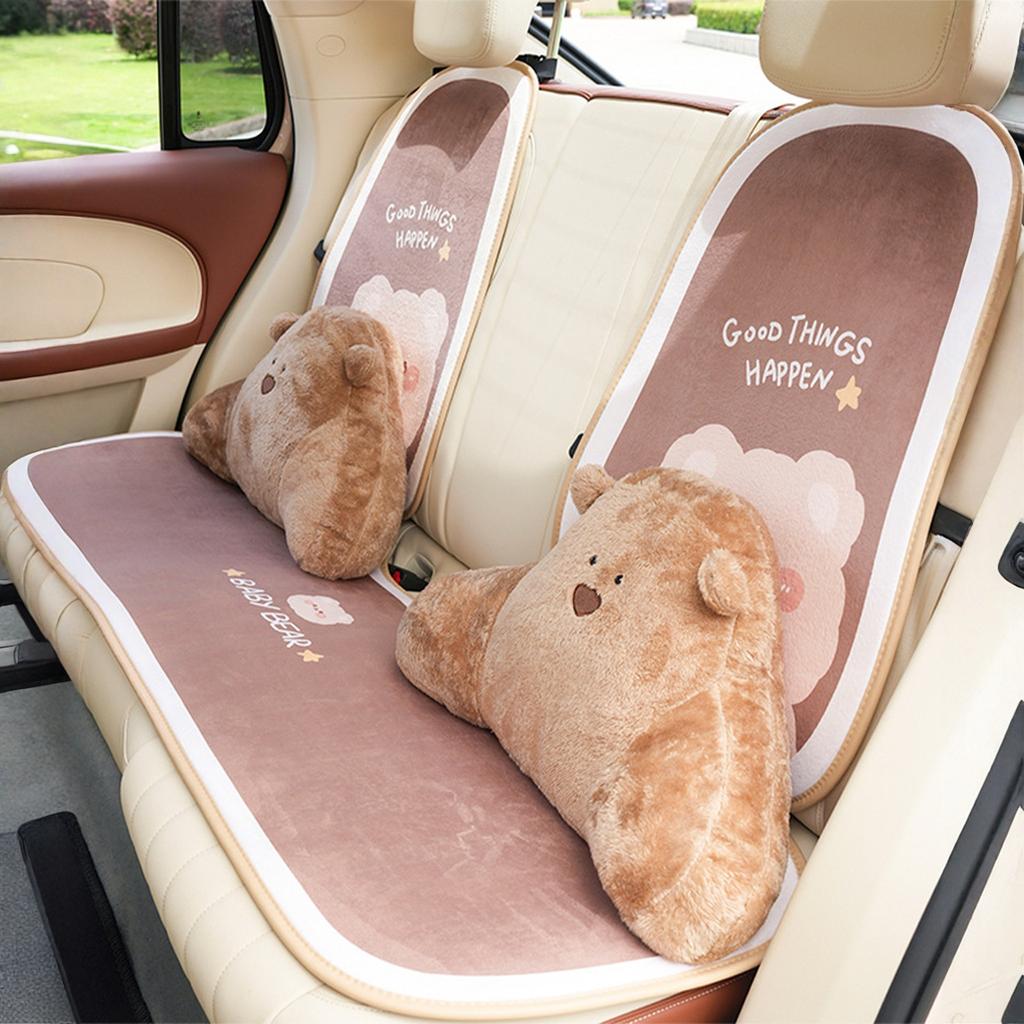 Plüsch Auto Kopfstütze Lordosenstütze Lendenkissen Cartoon Bär Rückenlehne Lendenkissen Auto Bequemes Nackenkissen Autozubehör