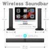 Portable Soundbar, Detachable Surround Sound Speaker for TV, Home Audio Sound Bars with Subwoofer, Home Theater Sound System