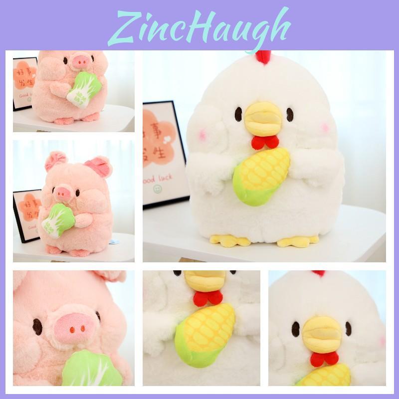High-quality Pp Cotton Filling Plush Animals In Cute Pig And Chicken Designs