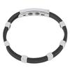 Magnetic Negative Ion Bracelet Waterproof Silicone Sports Bracelet Wristband for Balance Silver Buckle Black