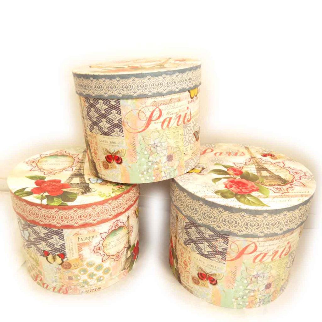 Les Trésors De Lily [J8368] - Set de 3 boîtes à Souvenirs 'Belle Epoque' beige multicolore