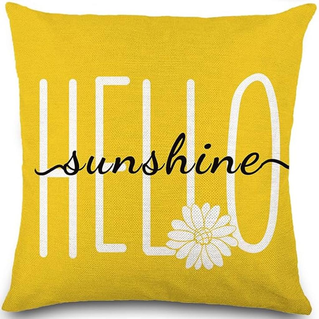 Year Daisy Flower Linen Pillow Case Home Decor Hydrangea Sofa Pillow Cushion