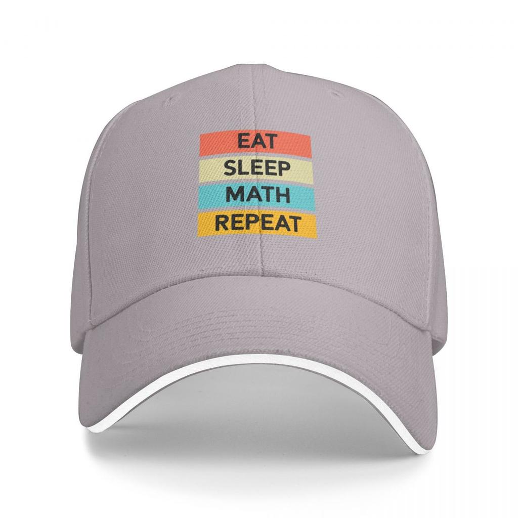 Eat Sleep Math Repeat Baseball Cap Visor Fishing Cap Women Beach Fashion Mens