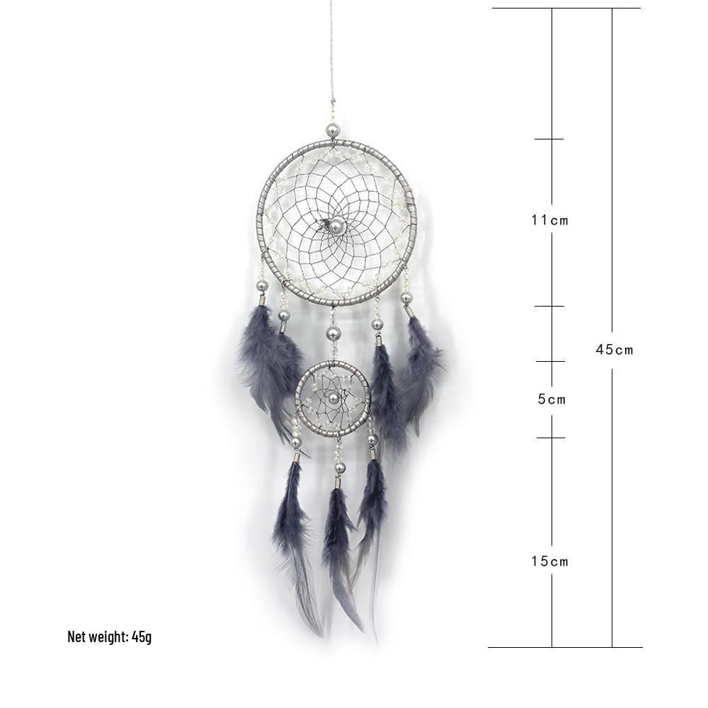 Holiday Dream Catcher Ornament: Christmas Fairy Lights Woven Hanging Pendant