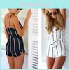 Elegant Cotton Linen Deep V Neck Backless Jumpsuit With Waist Belt For Spring Wear