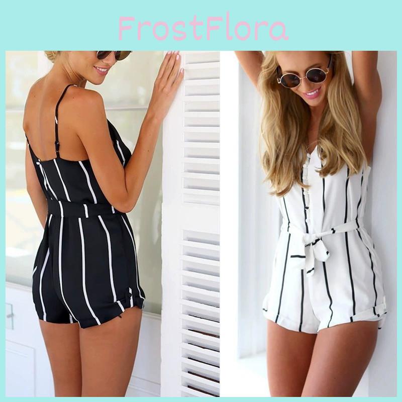 Elegant Cotton Linen Deep V Neck Backless Jumpsuit With Waist Belt For Spring Wear