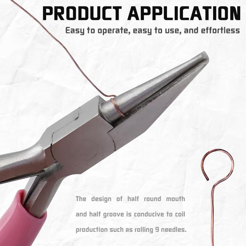 Mini 5Inch Round Concave Pliers Wire Looping Pliers Precision Jewelry Pliers Wire Looping Pliers for DIY Jewelry Making