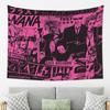 Tapiz de Anime NANA Banda de Rock Punk Black Pink Estampado de Personaje Black Stones Colgante de Pared para Decoración de Dormitorio Habitación Compartida