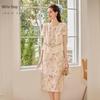 Bailuyu 2025 Summer Lace Patchwork Beaded Faux Two-Piece Mid-Length Dress