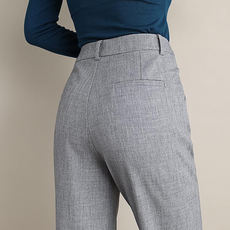 Suit pants women's gray wide-leg pants women's trousers Korean version loose straight casual pants professional pants summer thin
