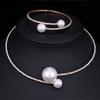 2 pieces Beautiful Fashion Pearl Open Choker Necklace and Bracelet Set Gift for Lover Fiancee Wife Mother Valentine