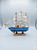 Wooden Ship Model Decor, Wooden Miniature Sailing Boat Model Handmade, Ocean Theme and Home Decor (Size - 16 Cm)