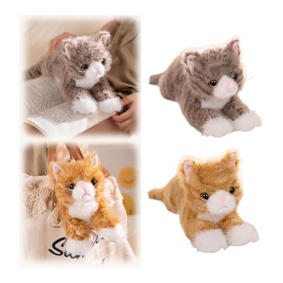 Snug and Soft Cat Plush Toy Realistic Stuffed Animal Design Home and Office Decoration for Kids and Cat Lovers