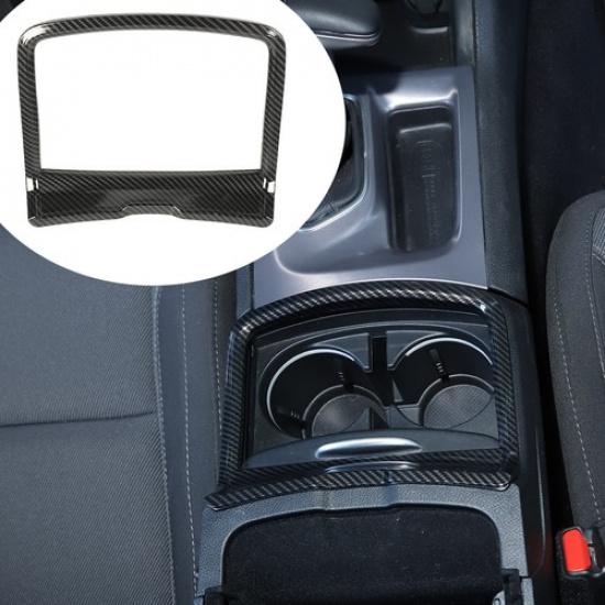 Kohlefaser Mittel-Getränkehalter-Abdeckung Zierleiste Dekor Für Dodge Charger & 300C 2015+