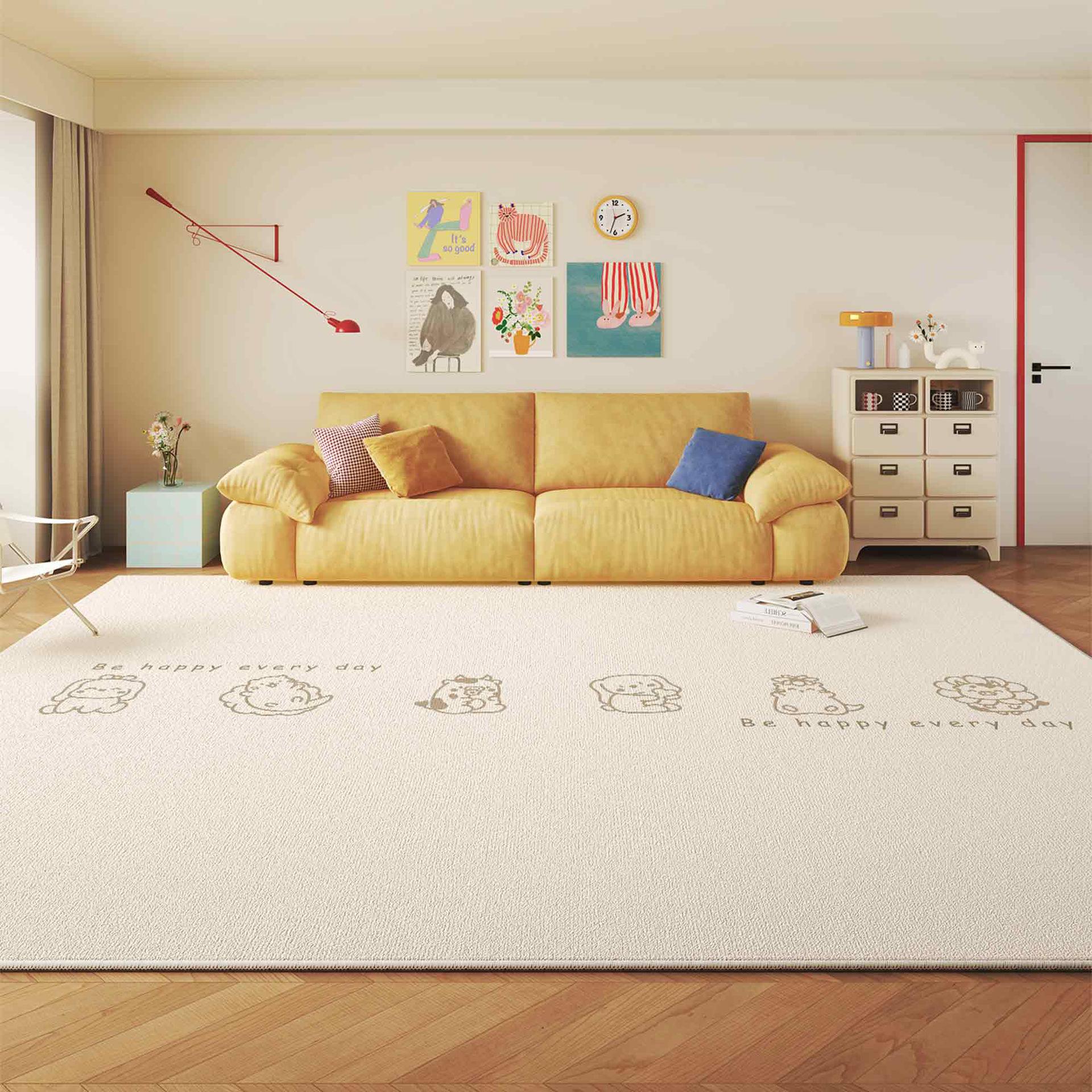 

Ковер с мультяшным рисунком из кристального бархата: Моющийся, грязеотталкивающий ковер большого размера для гостиной и прикроватной зоны 60×120cm (Recommended for Bedside)