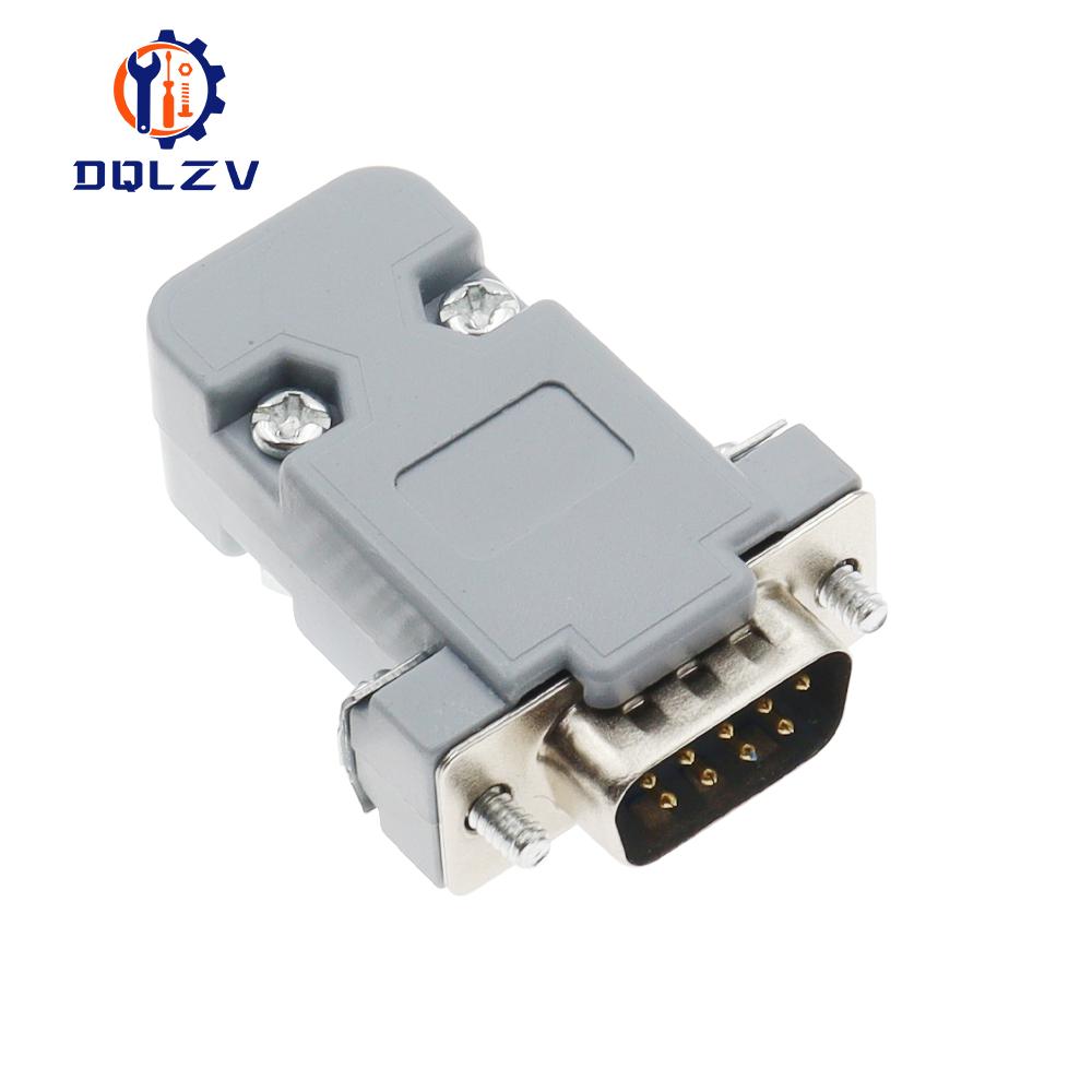 2PCS DB9 Adapter Connector Core RS232 Serial COM Plug Connectors Hole/pin Female Male Port Socket D Sub DP9 Plastic Case