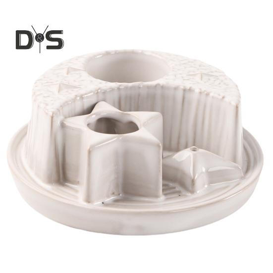 

Керамический держатель мудрецов для сжигания благовоний и держатель свечной горелки Поднос для улавливания пепла Пало Санто Держатель палочки Пластина для размазывания для йоги Дзен белый