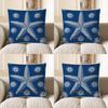 Home Decor Blue Starfish and Spheres Decorative Pillow Cover Pattern Cushion Cover Suitable for Sofa Bedroom Car Pillow Cover