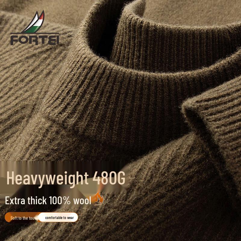 Men s 100% Merino Wool Crew Neck Heavyweight Sweater 50