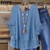 Chemisiers et chemises à manches longues et col en U pour femmes, mode décontractée, printemps-automne, couleur unie, imprimé