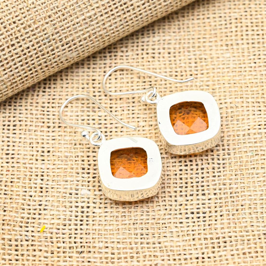 Handgefertigte Morganit-Edelstein-Ohrringe aus 925er-Sterlingsilber für Sie