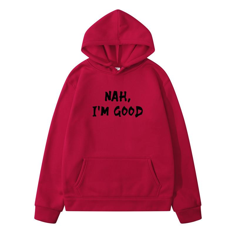 HAH I'M GOOD Y2k Hoodie Autumn Pure Clothing Hoodies Harajuku Sweatshirts for Men Streetwear Sweatshirt Men's