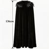 Halloweenowa peleryna z piórami Kosiarza i Wiedźmy Unisex Vintage Hanfu Odzież wierzchnia Kostium sceniczny