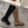 Women's Over-the-Knee High-Tube Cotton Boots with Fleece Lining and Thick Soles for Autumn and Winter