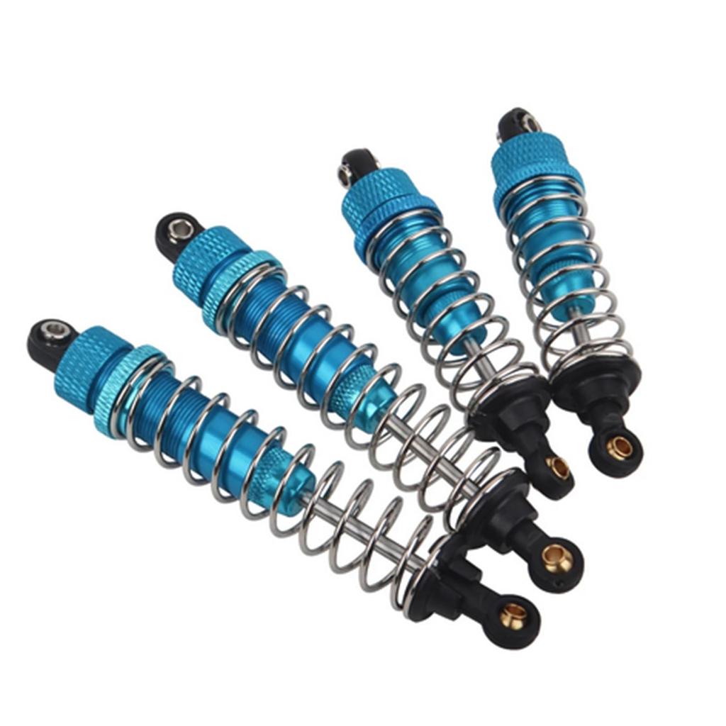 XBERSTAR 1/10 RC Front and Rear Shock Absorbers, 4-Pack Aluminum Shock Absorbers for Tamiya DT-02, DF-02, DT-03, TT-02B 1/10 RC Upgrade Parts (Blue)