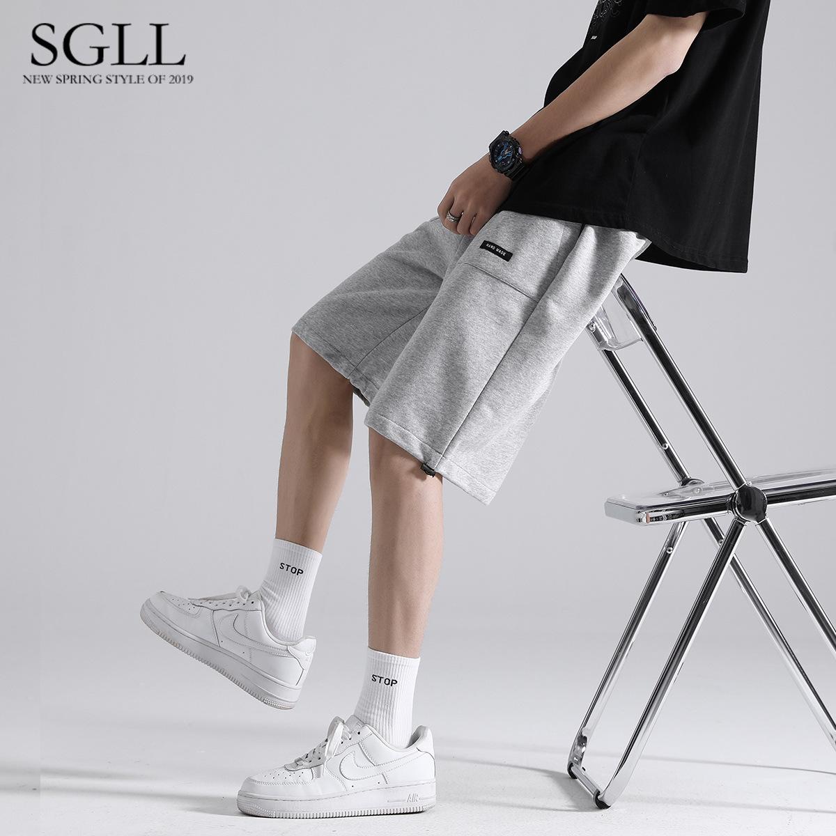 

2026 Fashion Men s Casual Summer Shorts - Loose Fit, Sports Style, Five-Point Length M светло-серый